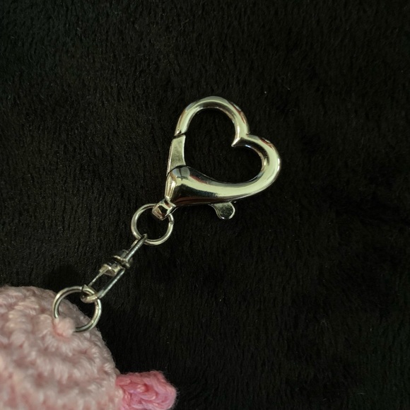 Cute Pink Crochet Amigurumi Axolotl Keychain / Bag Charm - Handmade - Picture 3 of 6